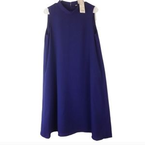 Uniqlo Blue A-Line Drape Sleeveless Medium Dress